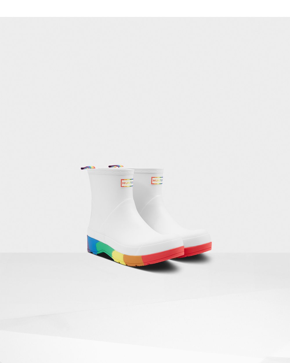 Hunter Play Støvler Herre Hvide | Original Pride Heeled Rain | KYZMV-6450